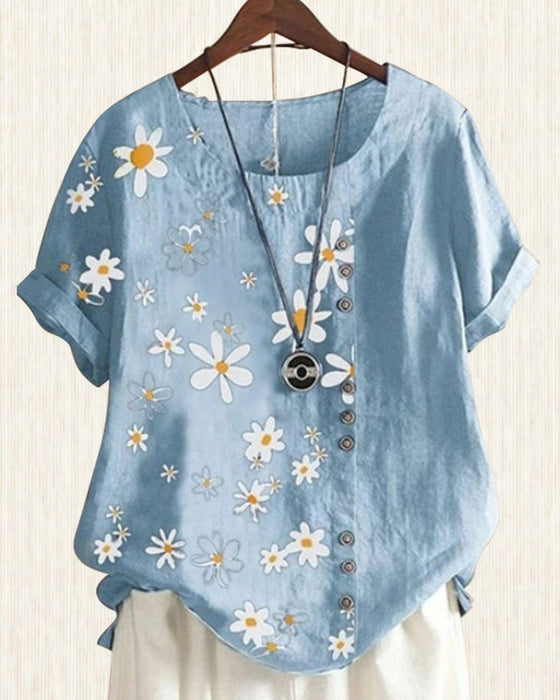 Kortermet skjorte i løs bomull