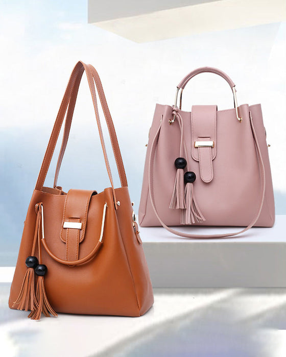 Dame håndveske skulderveske 3 deler sett