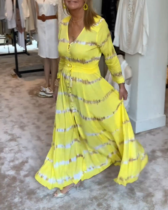 Elegant lang pendlerkjole for kvinner