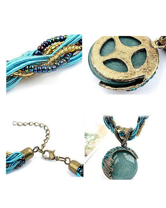 Boho håndflettet kjede med anheng