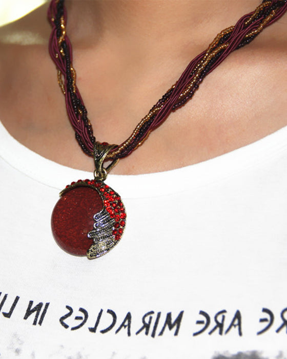 Boho håndflettet kjede med anheng