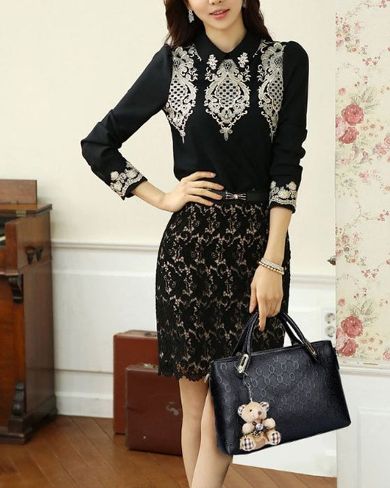 Populær preget svigermor veske i flere deler