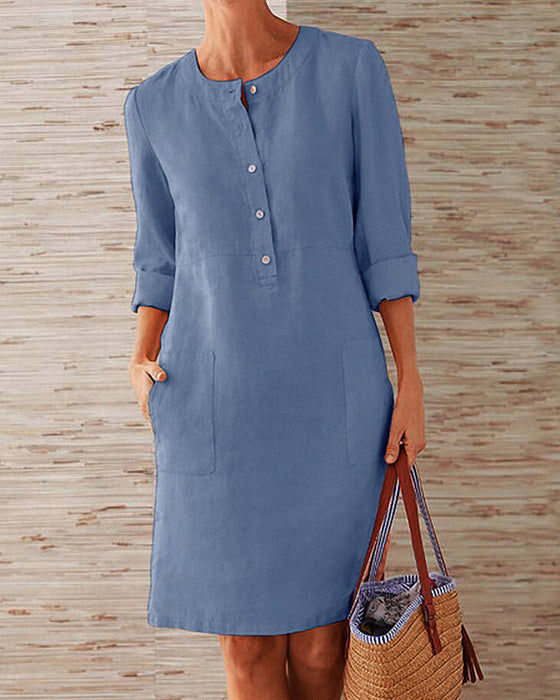 Elegant ensfarget kjole