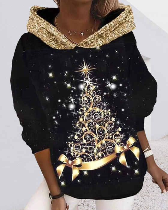 Hettegenser med juletretrykk