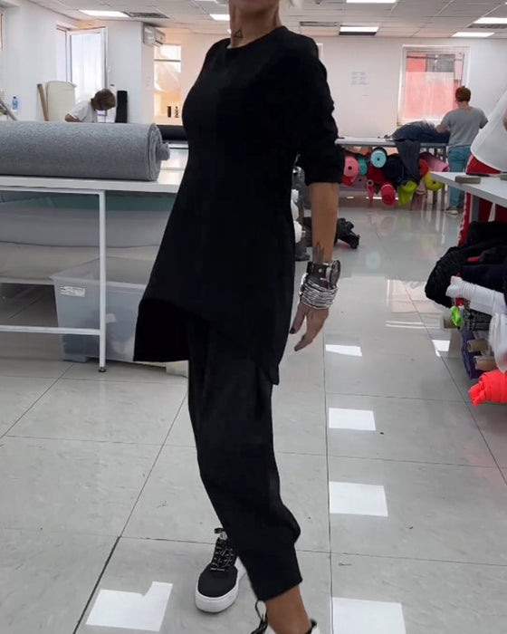 Genser mellomlang med rund hals