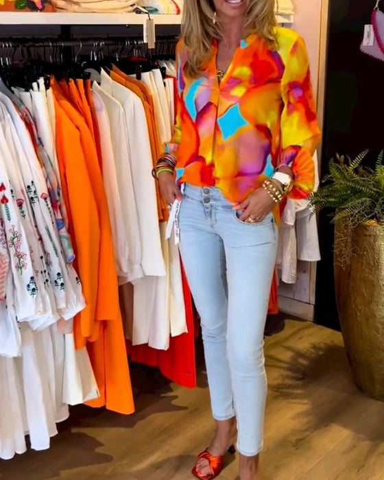 Skjorter med lange ermer og fargerik casual stil