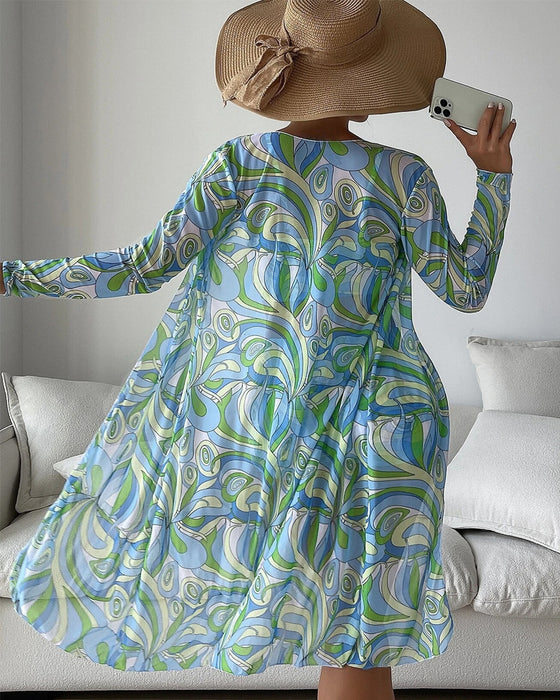 Bikinibadedrakt med trykt tre deler