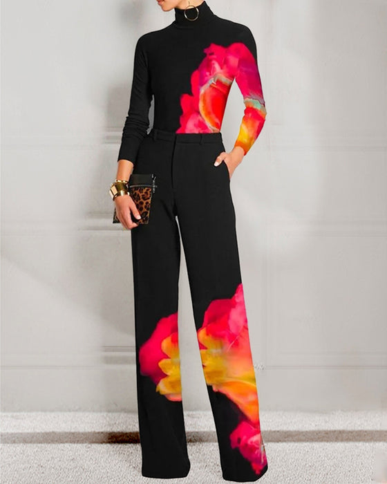 Skinny T-skjorte med høy hals