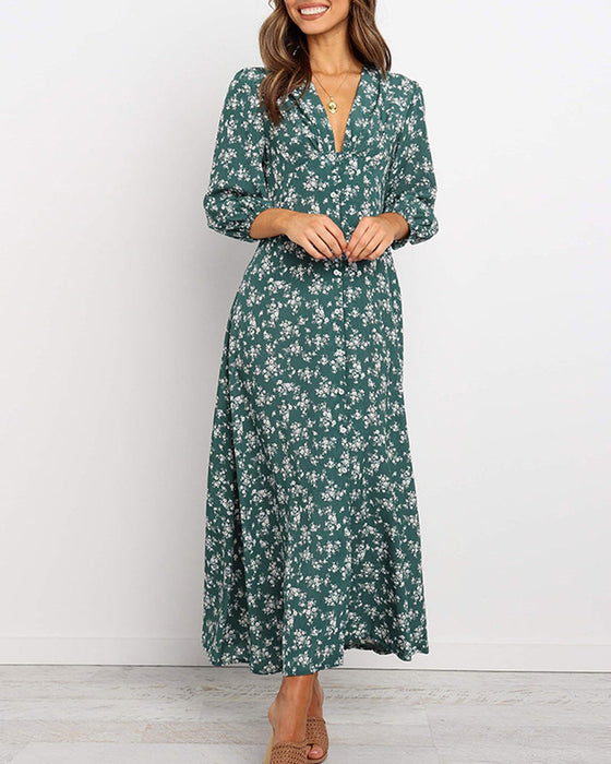 Ballongermet kjole med blomstret-design