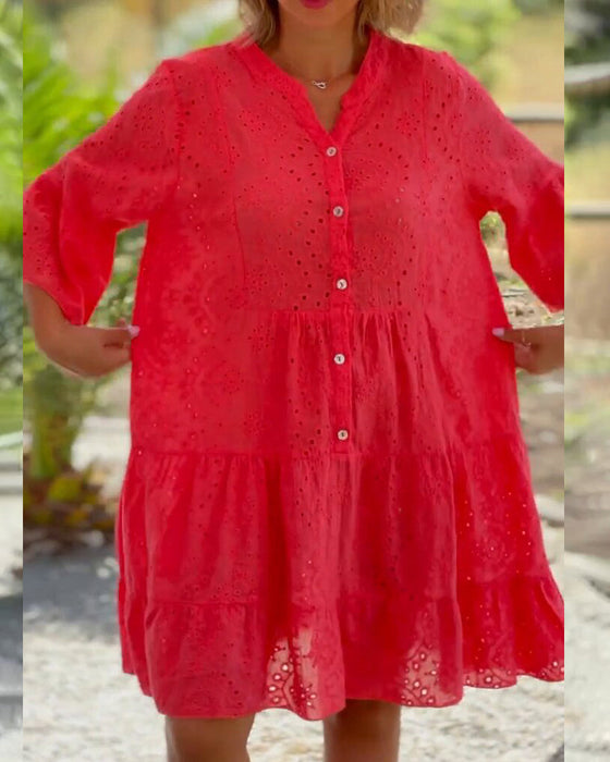 Løs hul blonde kjole