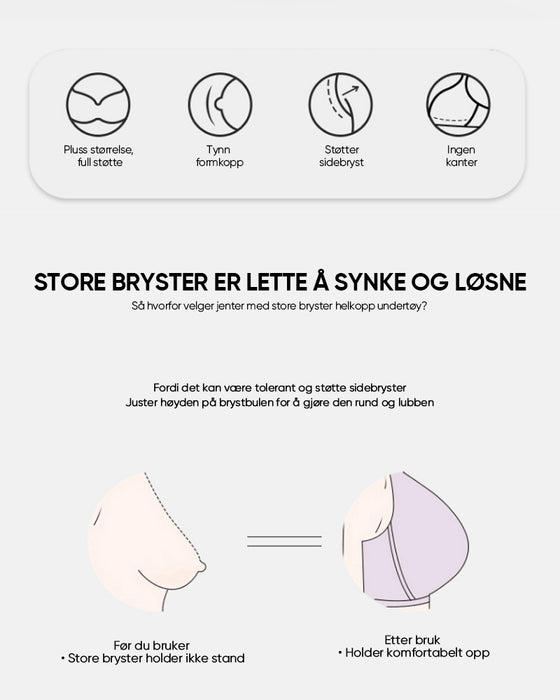 Trådløs BH med blonder foran