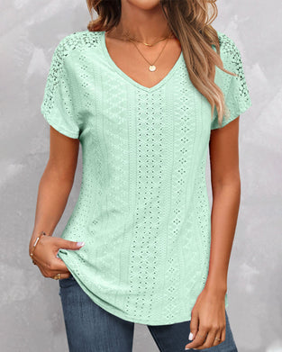 Kortermet t-skjorte i solid farge