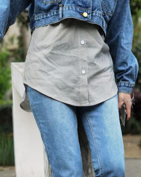 Falsk Nedre Skjortedel med høy Midje for Kvinner