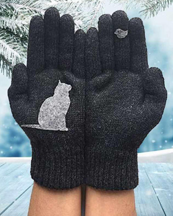 Bomullshansker i kattestil