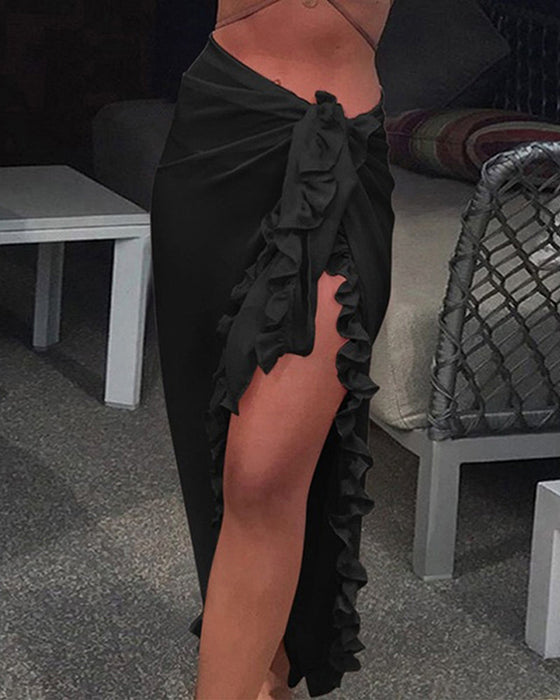 Ensfarget Ruffle Cover Up