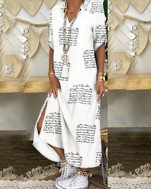 Skjortekjole med splitt