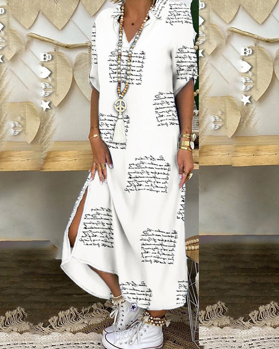 Skjortekjole med splitt