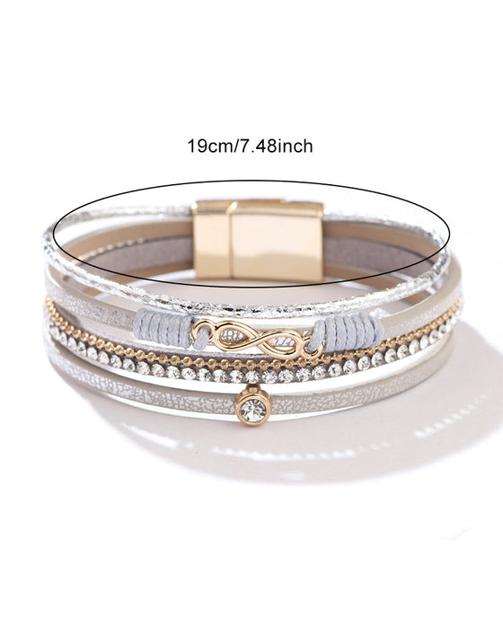 Figur 8 magnetisk spenne lærarmbånd for damer