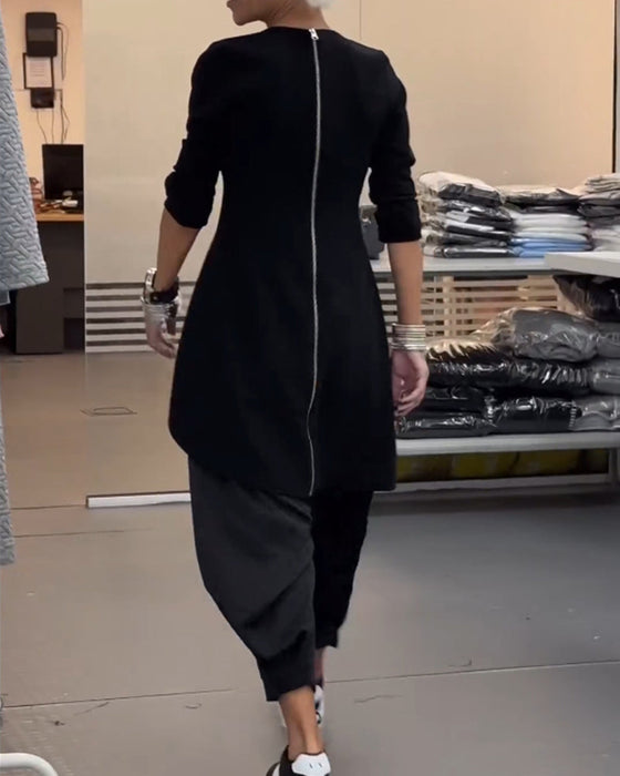 Genser mellomlang med rund hals