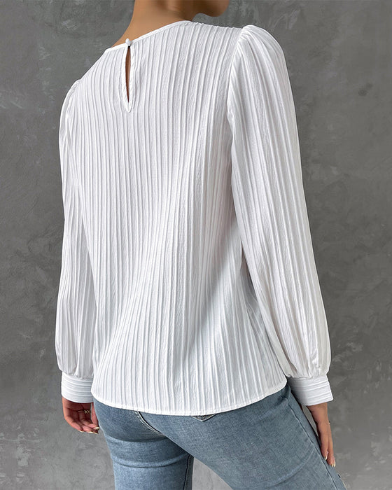 Solid bluse med lyktarm