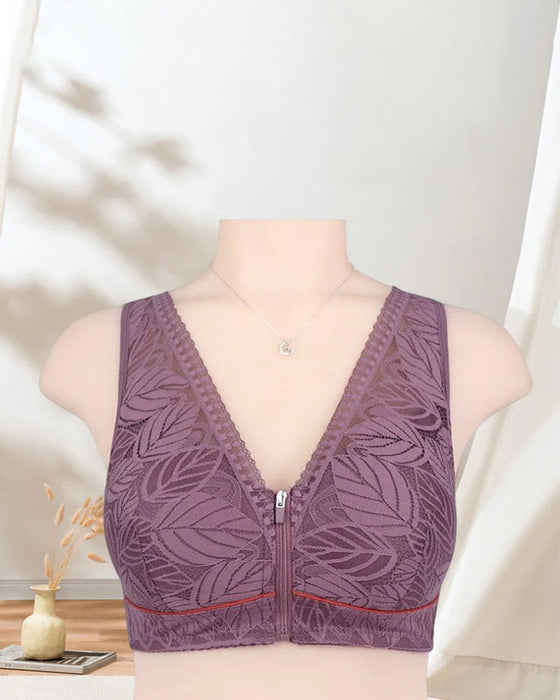 Blonde BH med foran lukking med glidelås