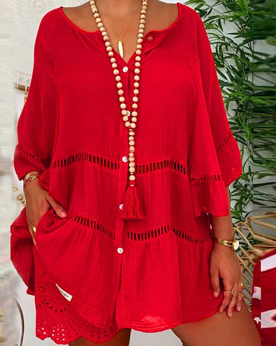 Topp med Trekvart Ermer