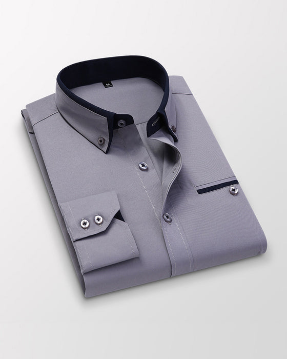 Jakkeslagsskjorte med ensfarget