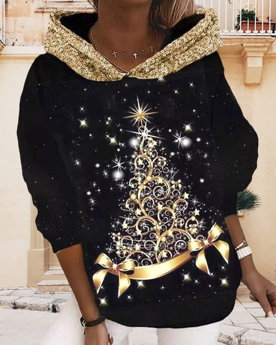 Hettegenser med juletretrykk