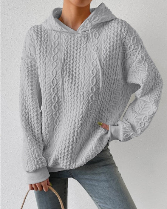 Uformell hettegenser i ensfarget