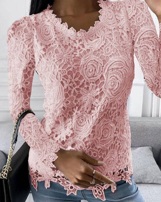 Blonder langermet topp