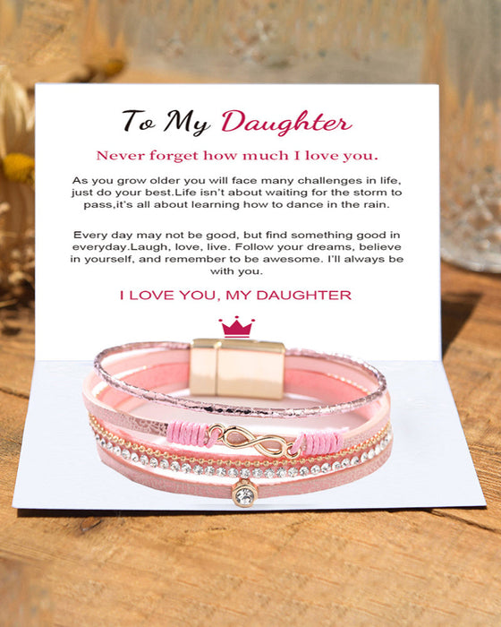 Figur 8 magnetisk spenne lærarmbånd for damer