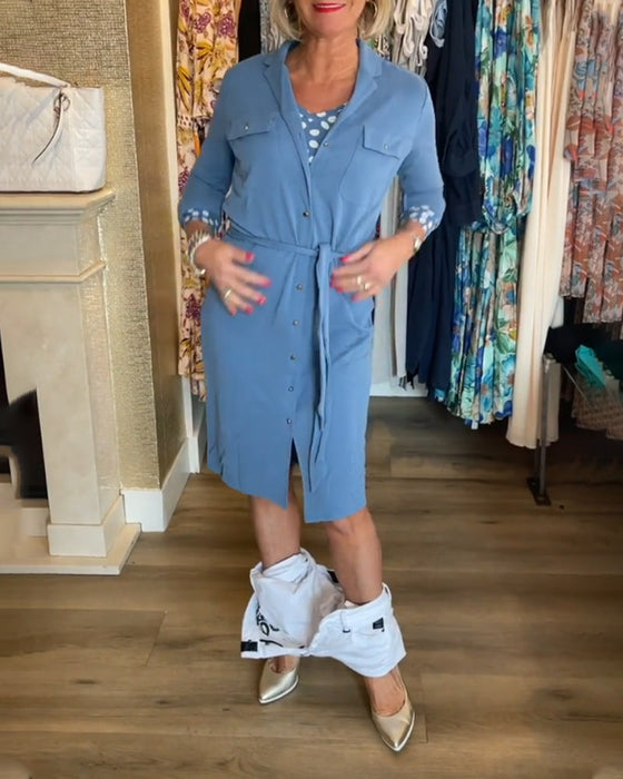 Knappefrakk med casual ensfarget