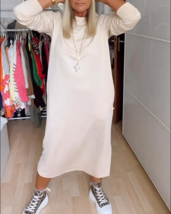 Kjole med rund hals og casual