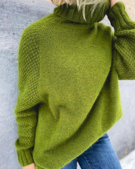 Ensfarget turtleneck genser