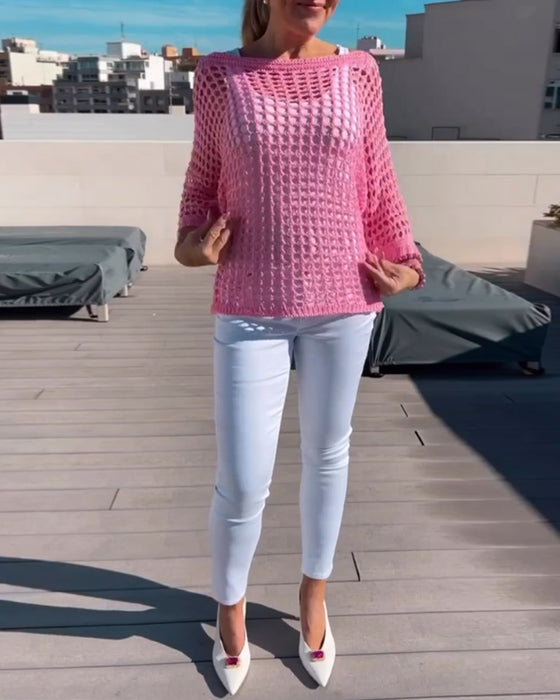 Ensfargede topper med utskjæringer