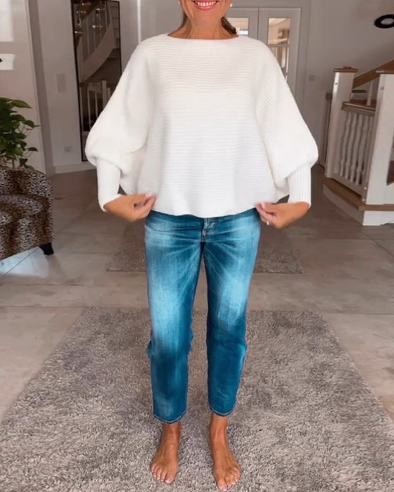 Ensfarget genser med lykterem