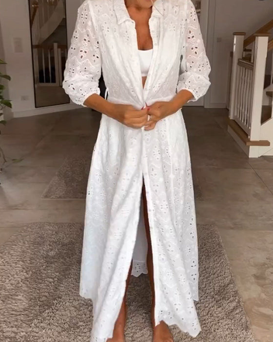 Elegant 3/4-ermet midikjole