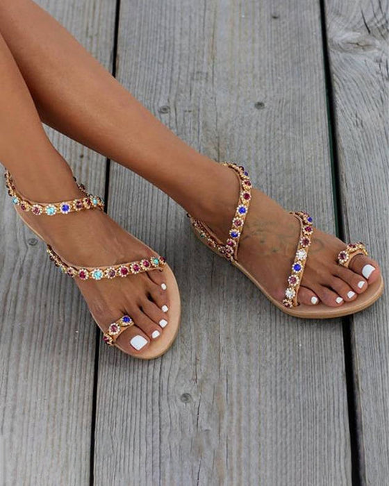 Fargerike strandsandaler