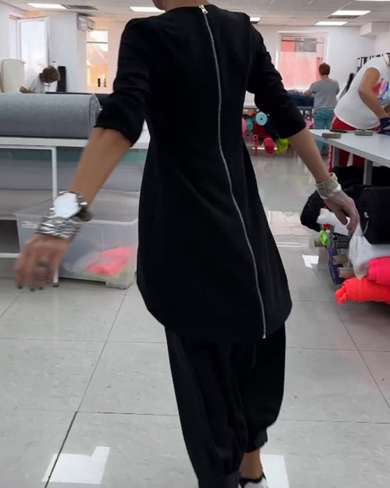 Genser mellomlang med rund hals