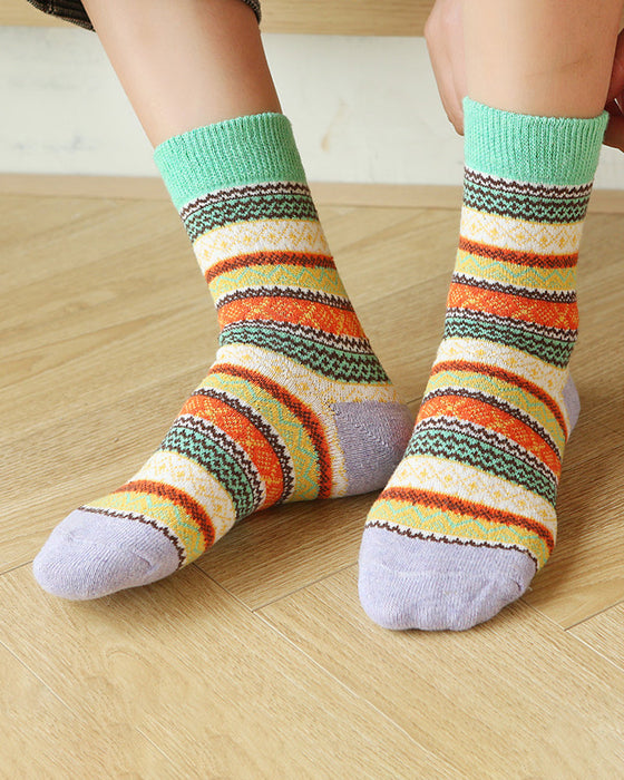 Fargerike Stripe varme sokker