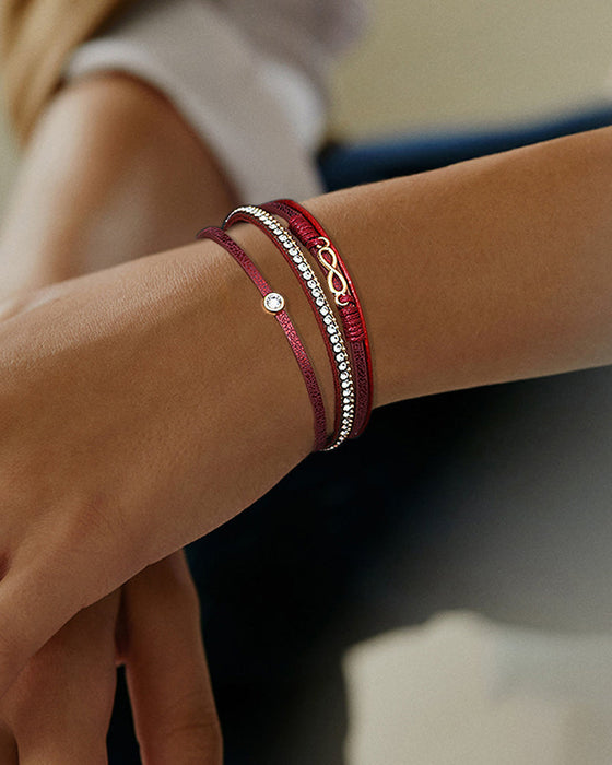 Figur 8 magnetisk spenne lærarmbånd for damer