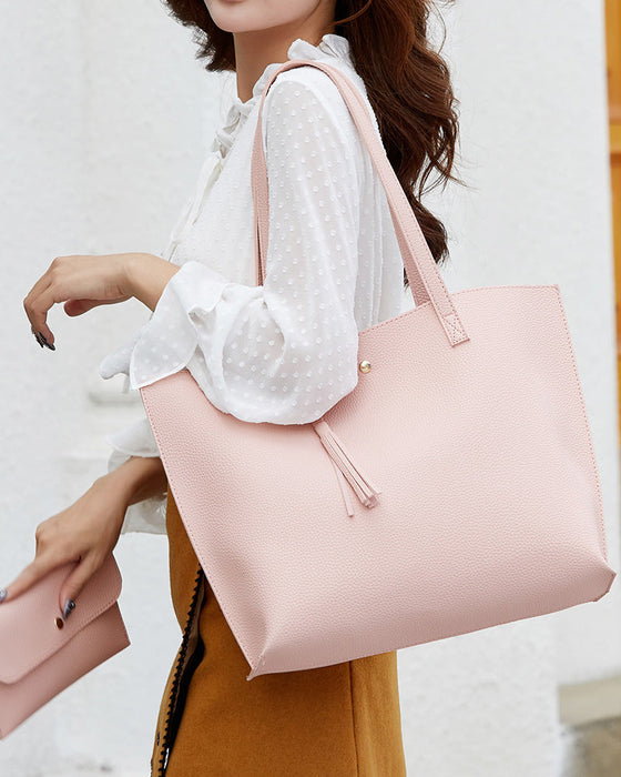 Kapasitet med ensfarget dusk skulderveske med stor