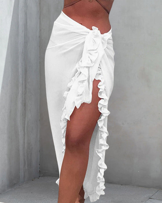 Ensfarget Ruffle Cover Up