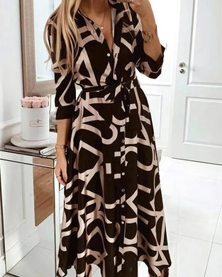 Kjole med glidelås og slips