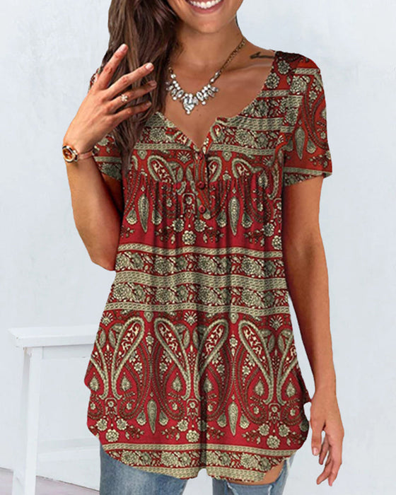 Løse V-hals med korte ermer