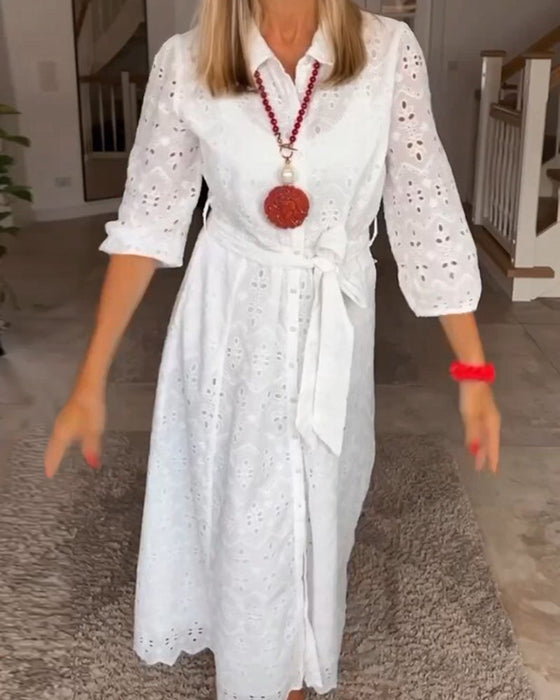 Elegant 3/4-ermet midikjole