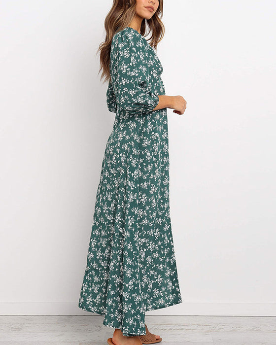 Ballongermet kjole med blomstret-design