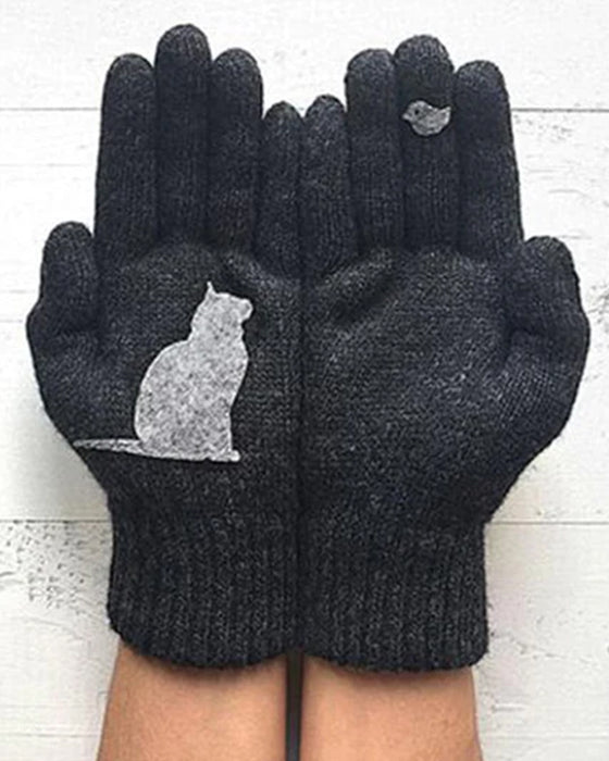 Bomullshansker i kattestil