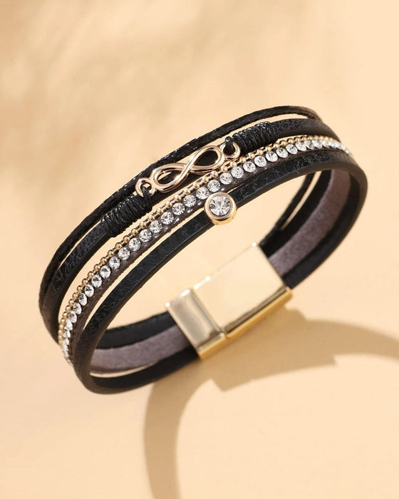 Figur 8 magnetisk spenne lærarmbånd for damer