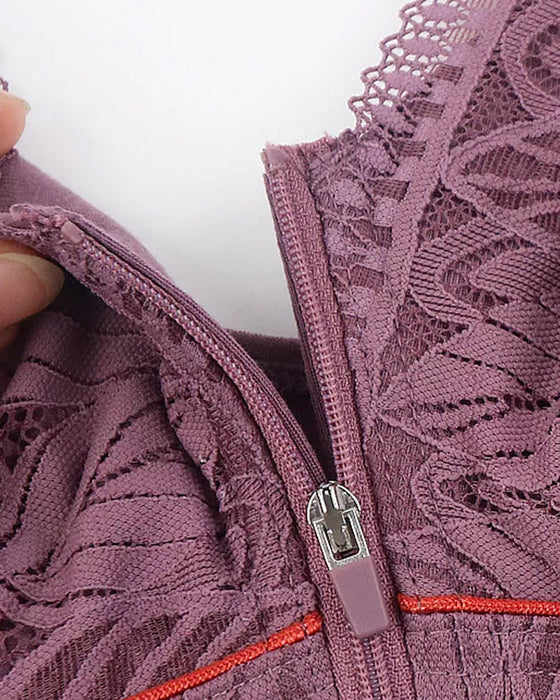 Blonde BH med foran lukking med glidelås